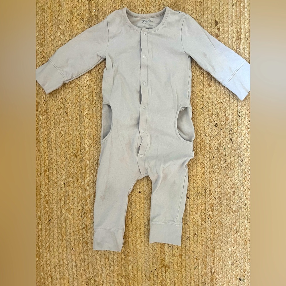 Light grey Pehr onesie size 18-24 months